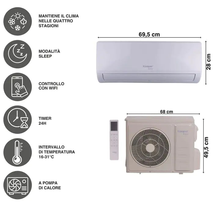 Climatizzatore inverter Kooper Klima 9000 btu