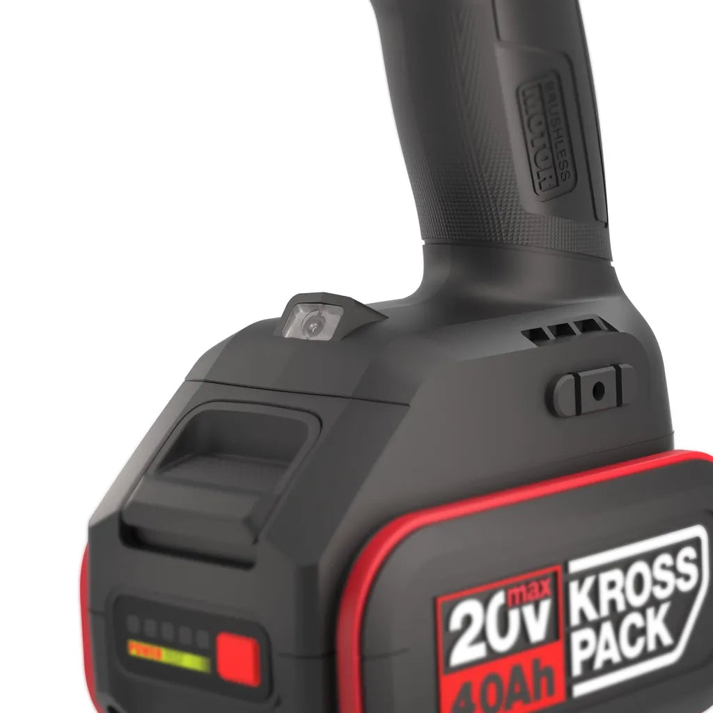 Trapano a percussione a batteria Kress 20V, 60Nm, 2*4,0Ah, caricabatterie 6A
