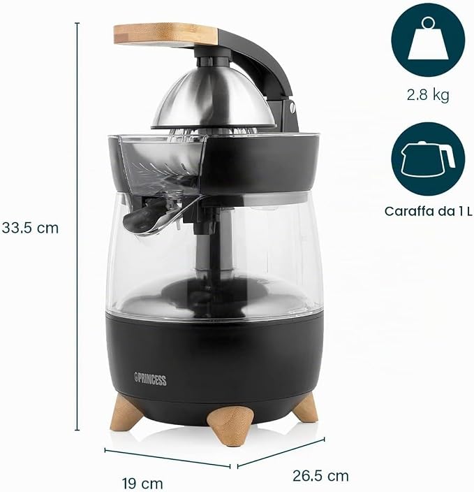 Princess Spremiagrumi Elettrico, Caraffa 1 L, 300 W
