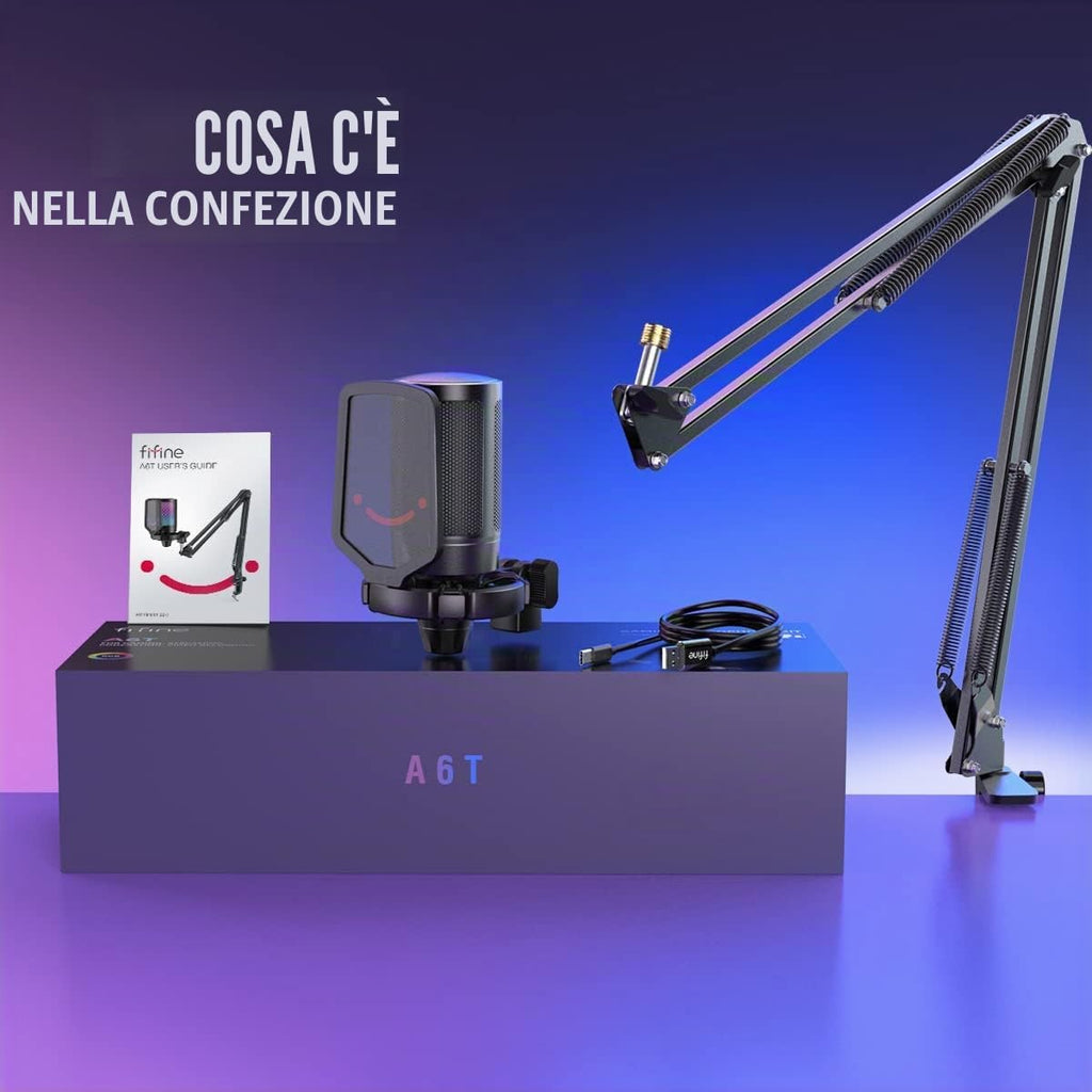 FIFINE USB Microfono PC PS4 PS5