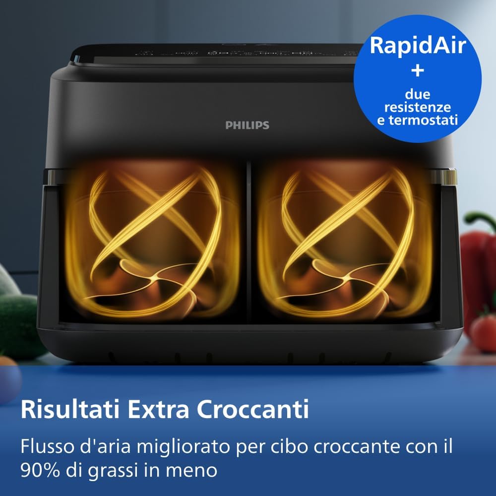 Philips Airfryer 1000 - Friggitrice ad aria con Cestello Flexi da 7.1L