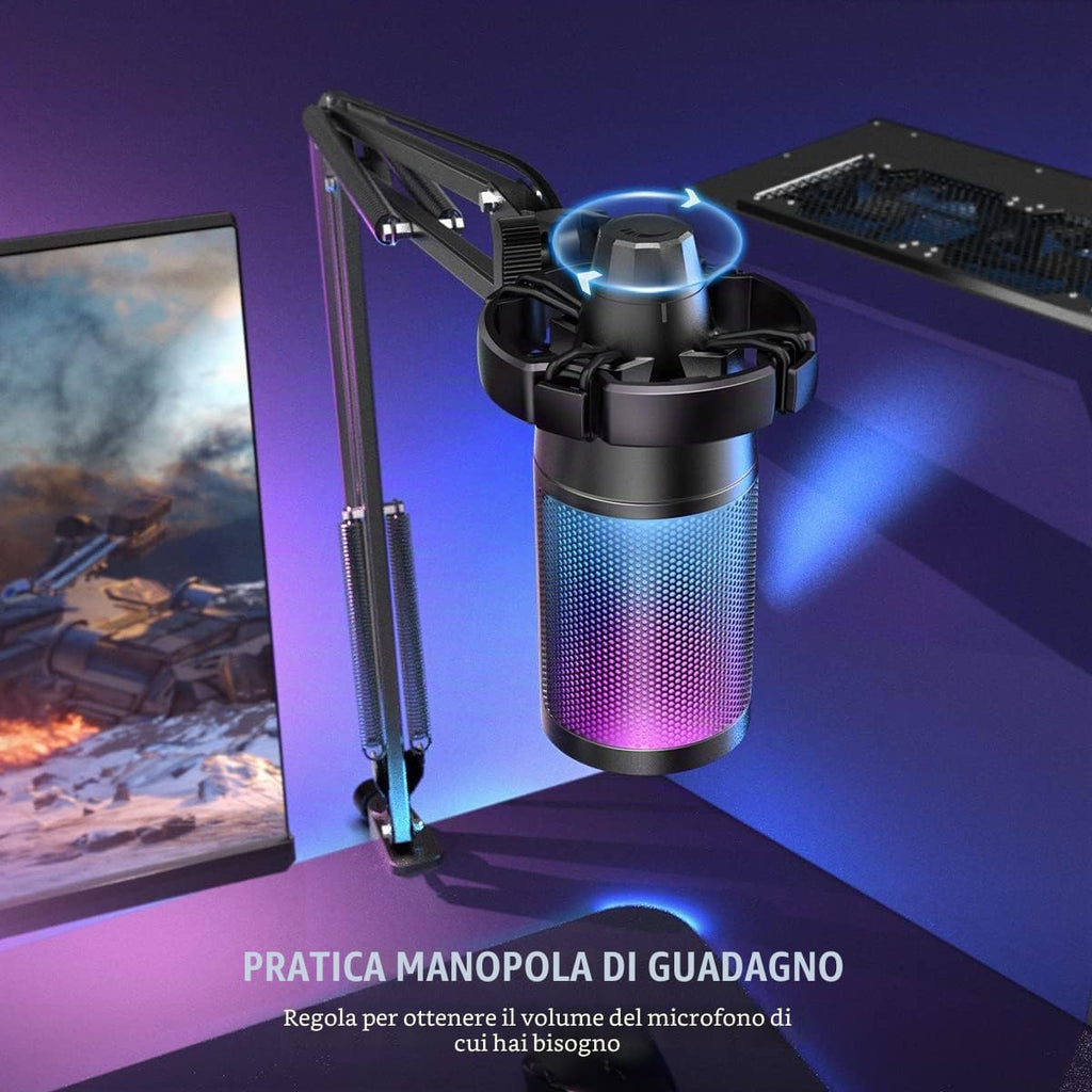 FIFINE USB Microfono PC PS4 PS5