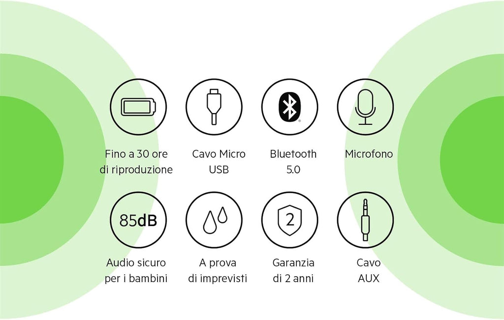 Cuffie wireless per bambini con microfono integrato