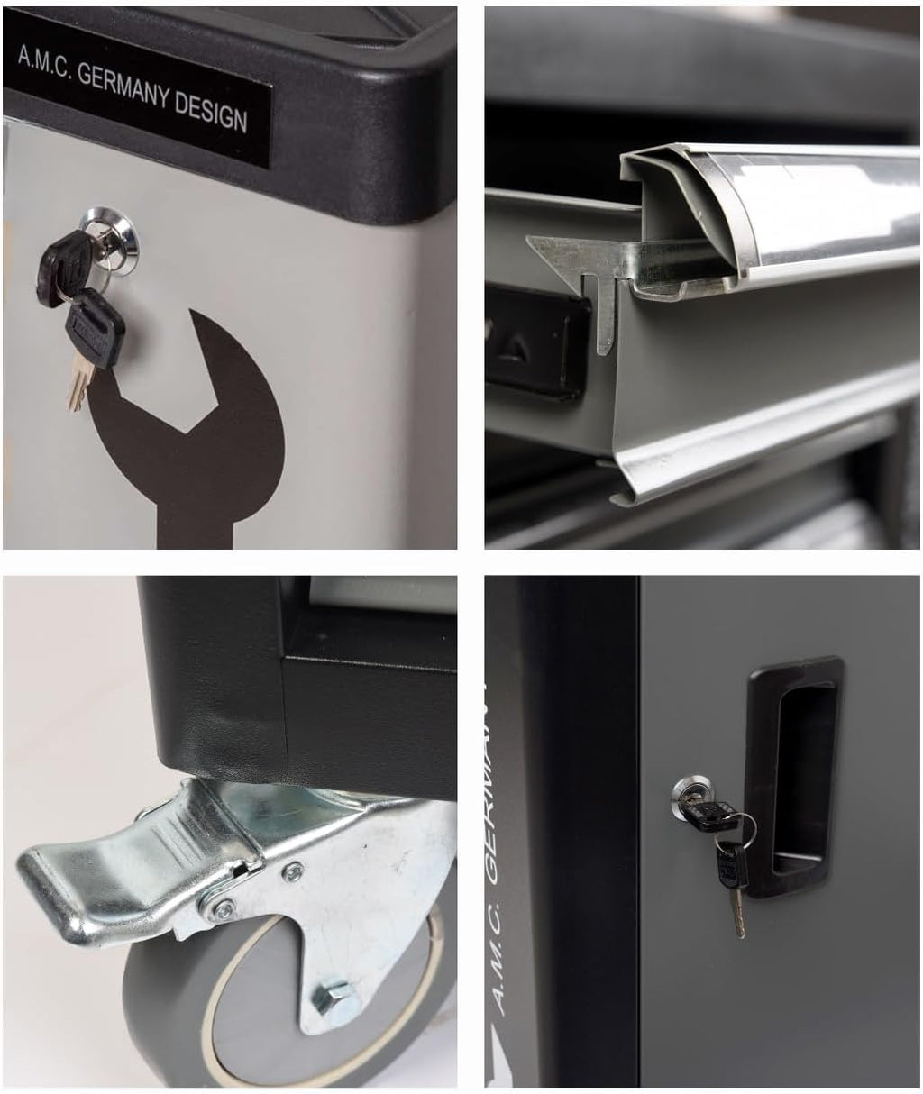 Carrello porta attrezzi completo di utensili con ruote