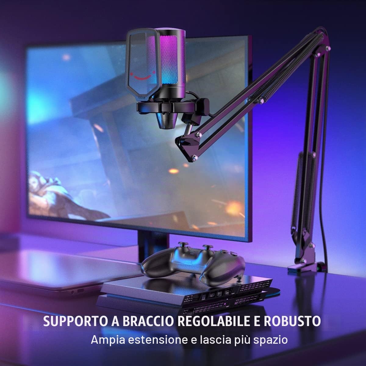 FIFINE USB Microfono PC PS4 PS5