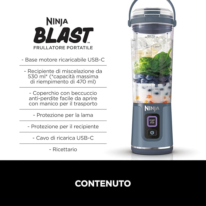 Ninja Blast BC151EUNV - Frullatore portatile