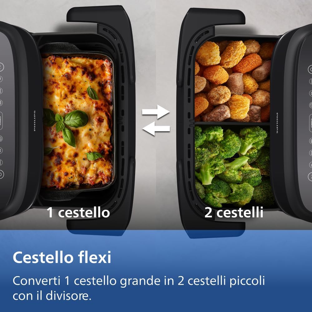 Philips Airfryer 1000 - Friggitrice ad aria con Cestello Flexi da 7.1L