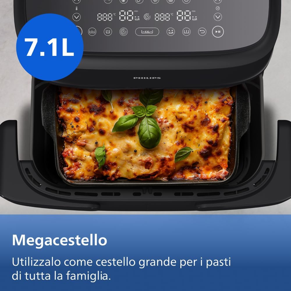 Philips Airfryer 1000 - Friggitrice ad aria con Cestello Flexi da 7.1L