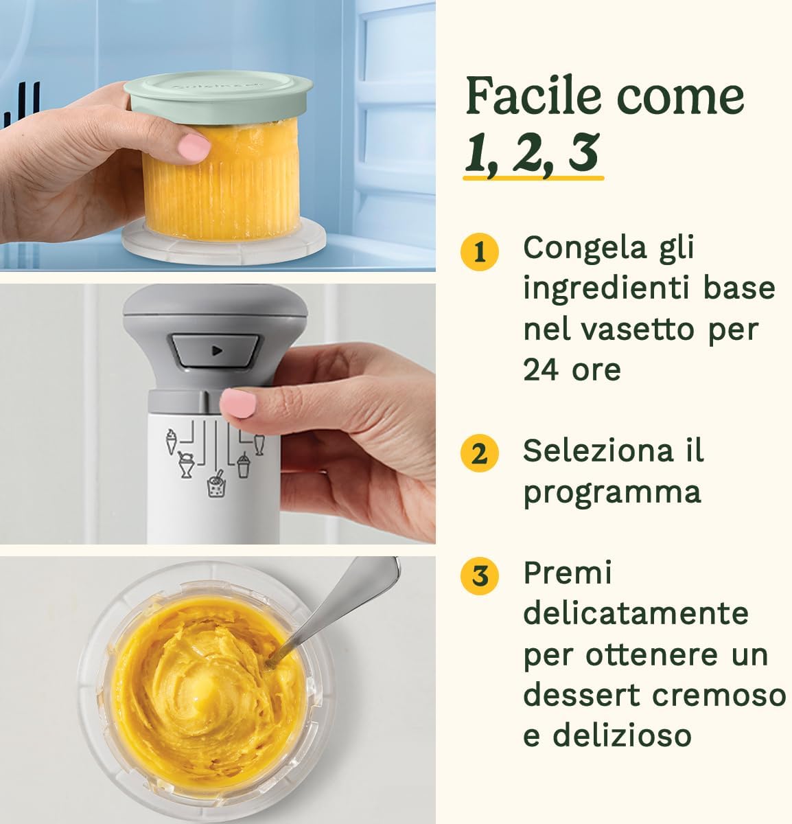 Cuisinart FreezeWand – 5 programmi: Gelato, Sorbetto, Frappè, Granita