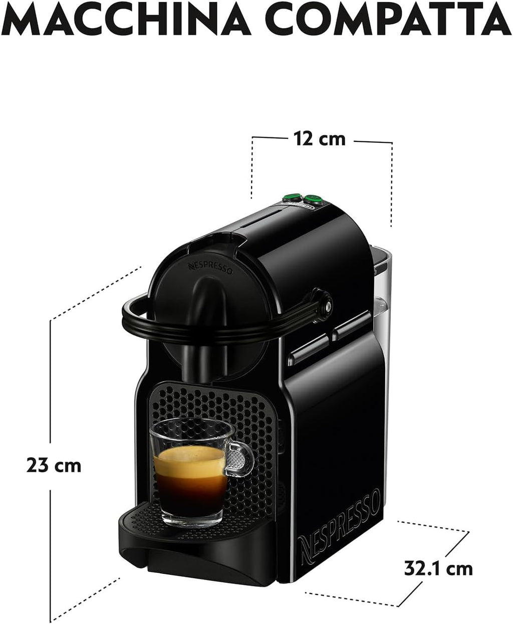 Nespresso Inissia EN80.B Macchina per Caffè Espresso, Black