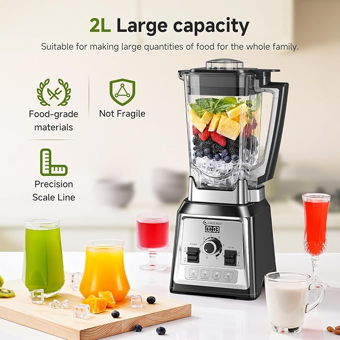 AMZCHEF Frullatore elettrico 4 Funzioni
