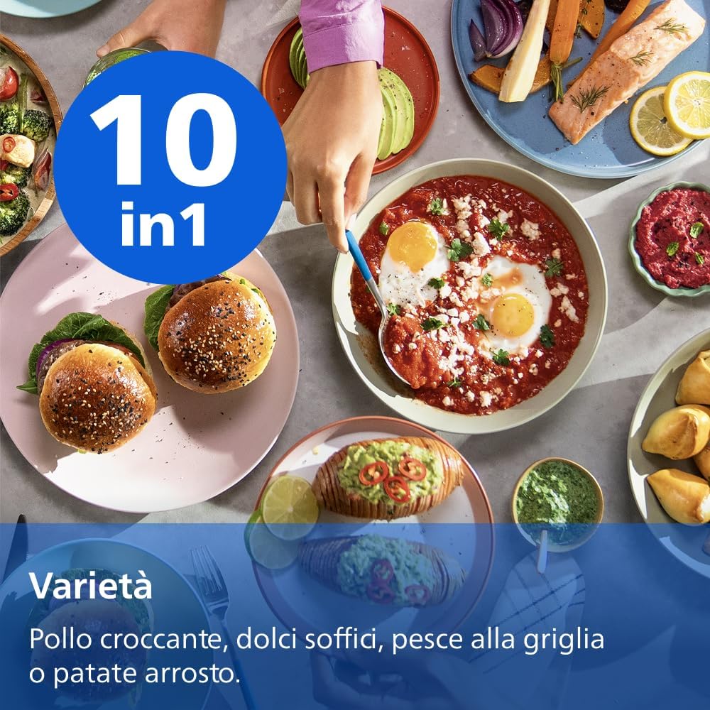Philips Airfryer 1000 - Friggitrice ad aria con Cestello Flexi da 7.1L