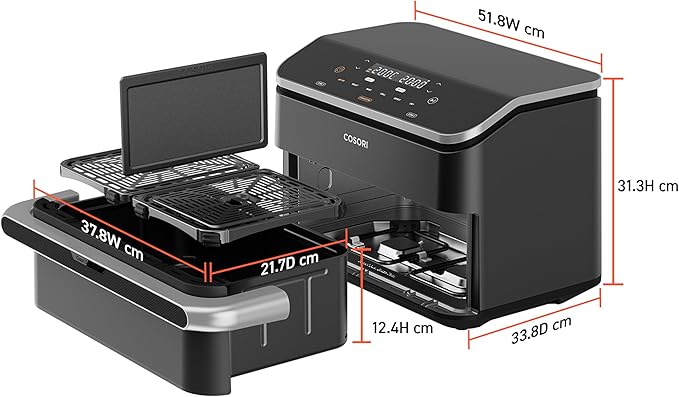 COSORI Friggitrice ad Aria 10 Litri, 7 in 1 Doppia Resistenza