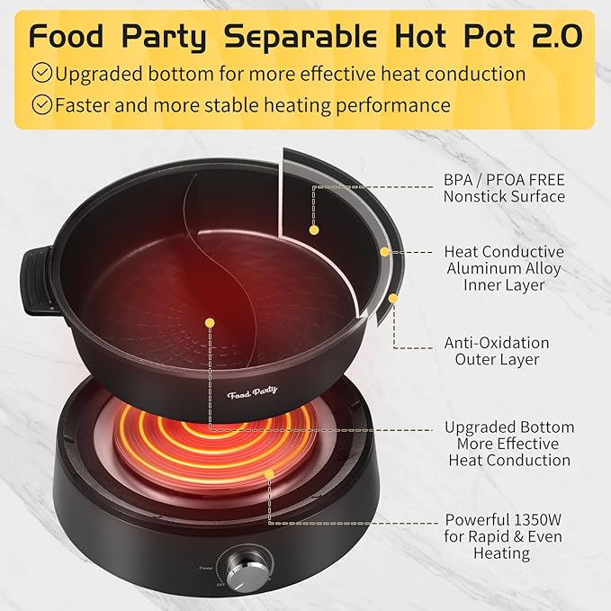 Food Party Hot Pot Elettrico 4L