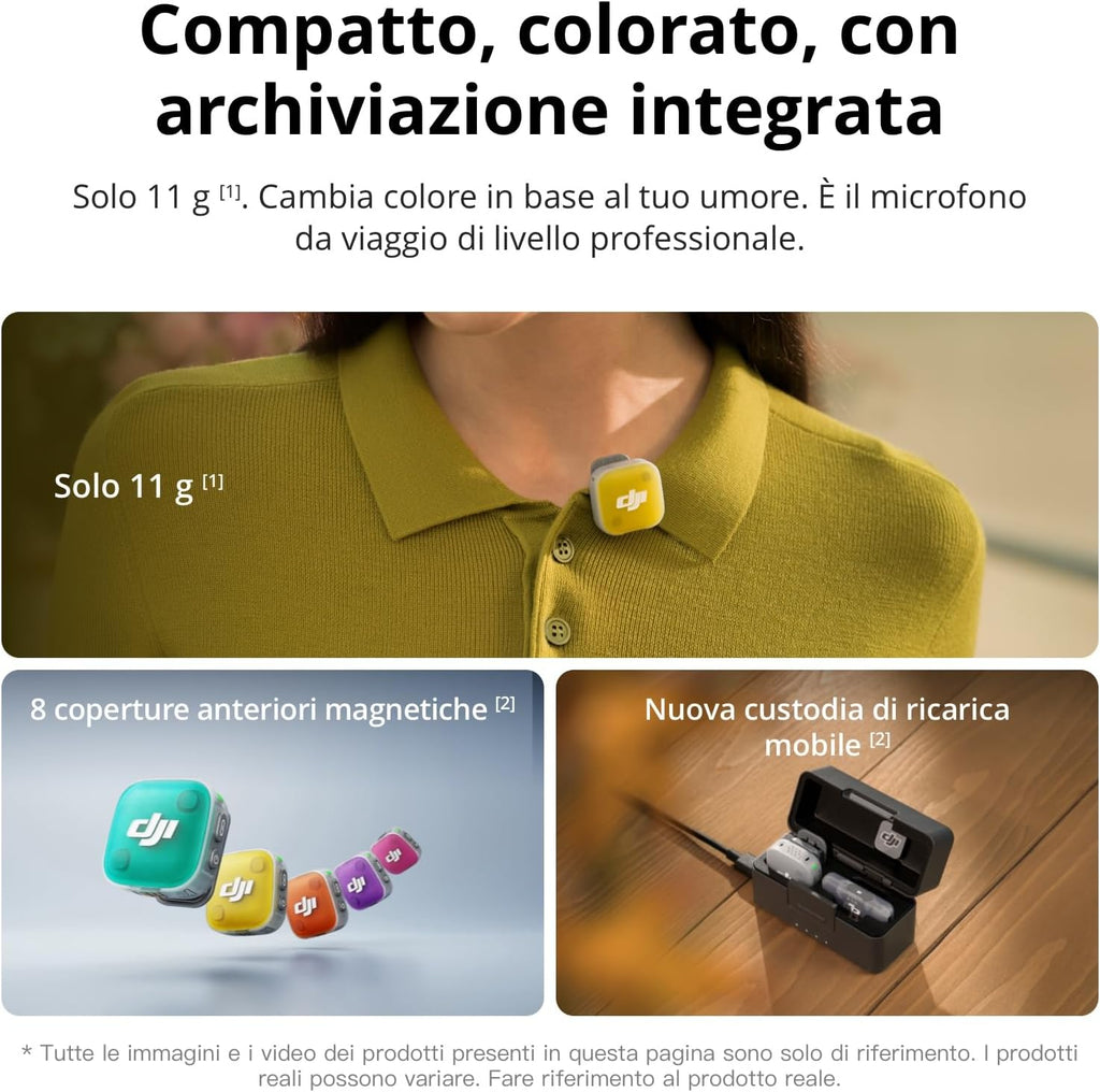 DJI Mic Mini 2 (1 TX + 1 RX mobile + Custodia di ricarica)