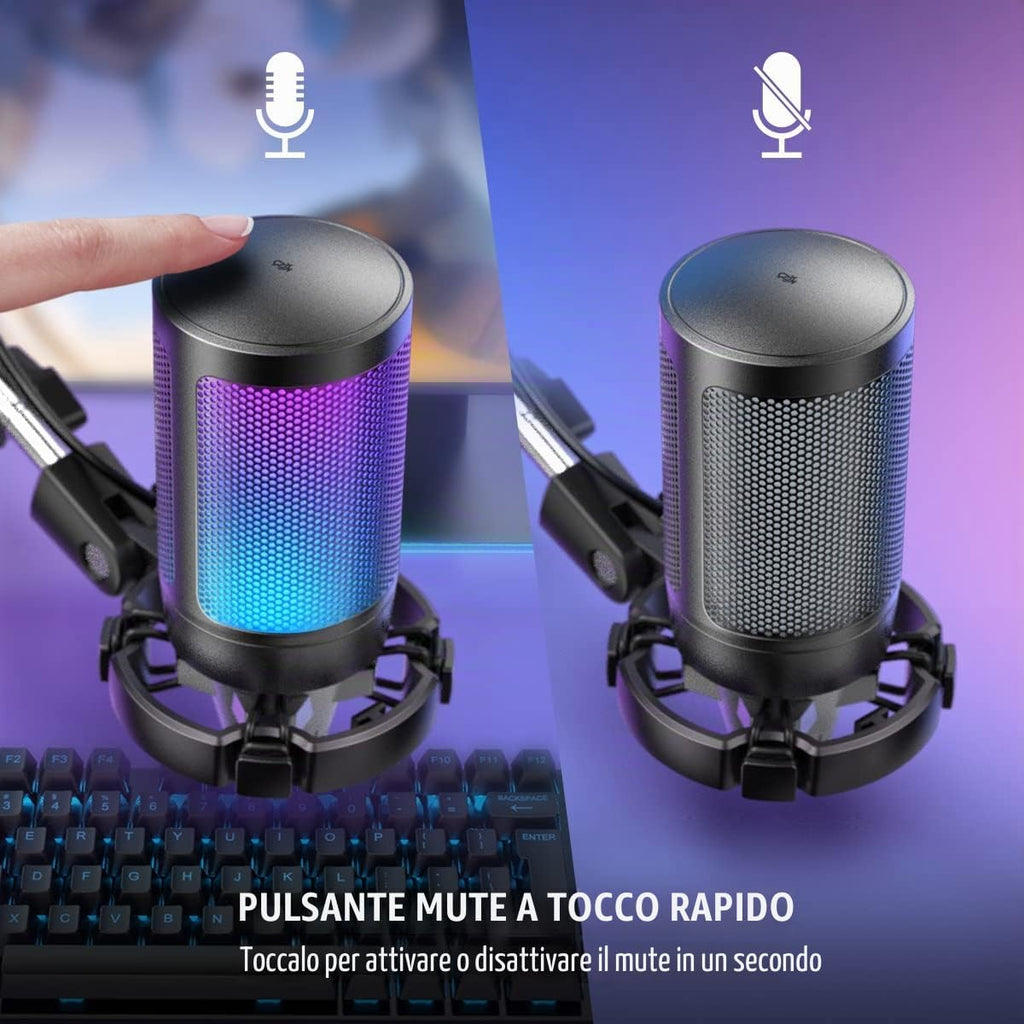 FIFINE USB Microfono PC PS4 PS5