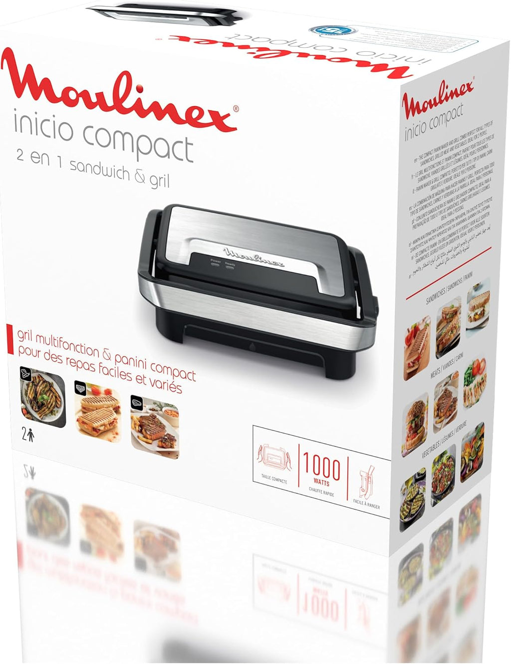 Moulinex Inicio Compact, Grill per Panini, GI270D