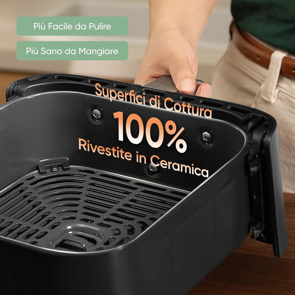 COSORI Turbo Tower Pro Friggitrice ad Aria 10,8L Doppio Cestello