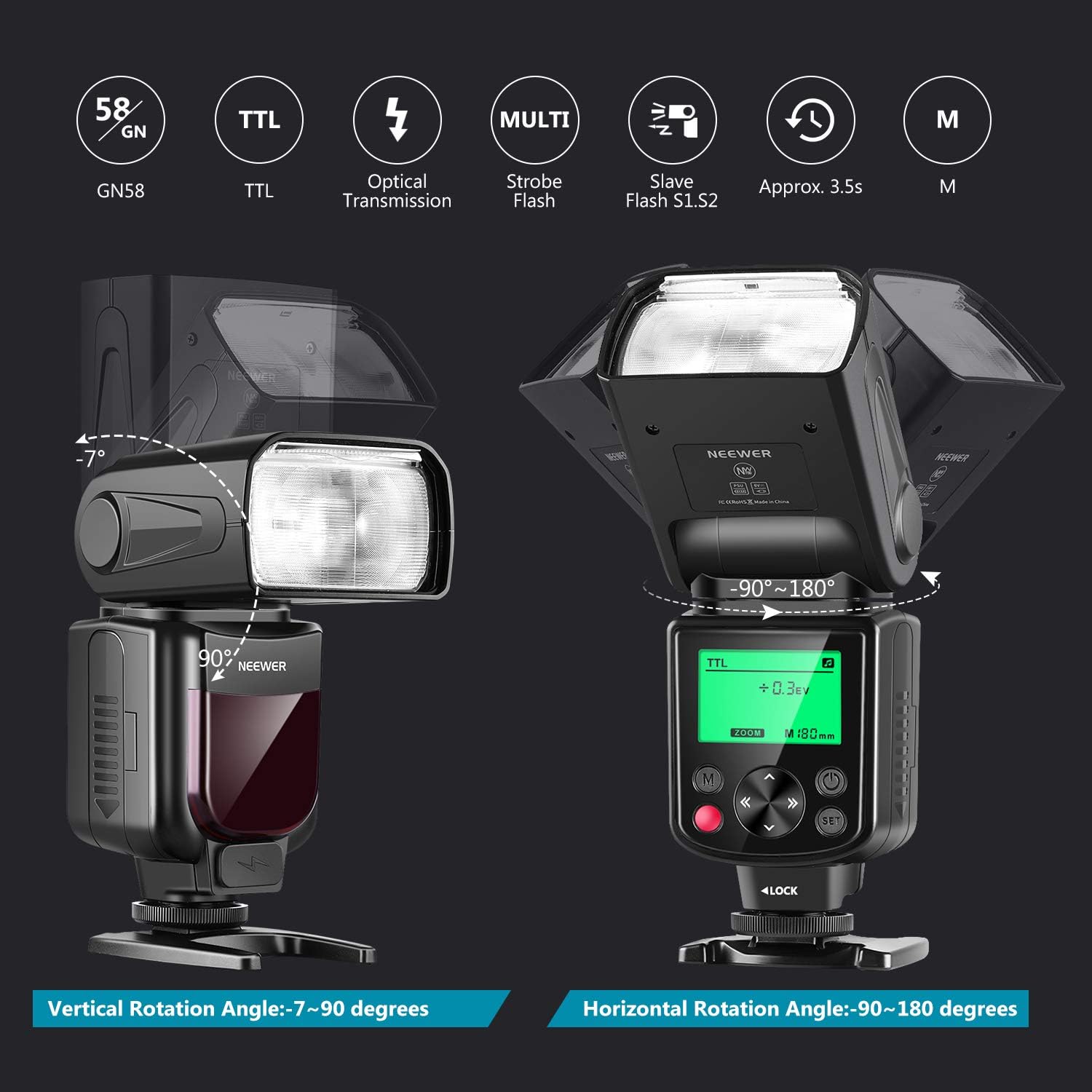 NEEWER 750II TTL Flash Speedlite con Schermo LCD