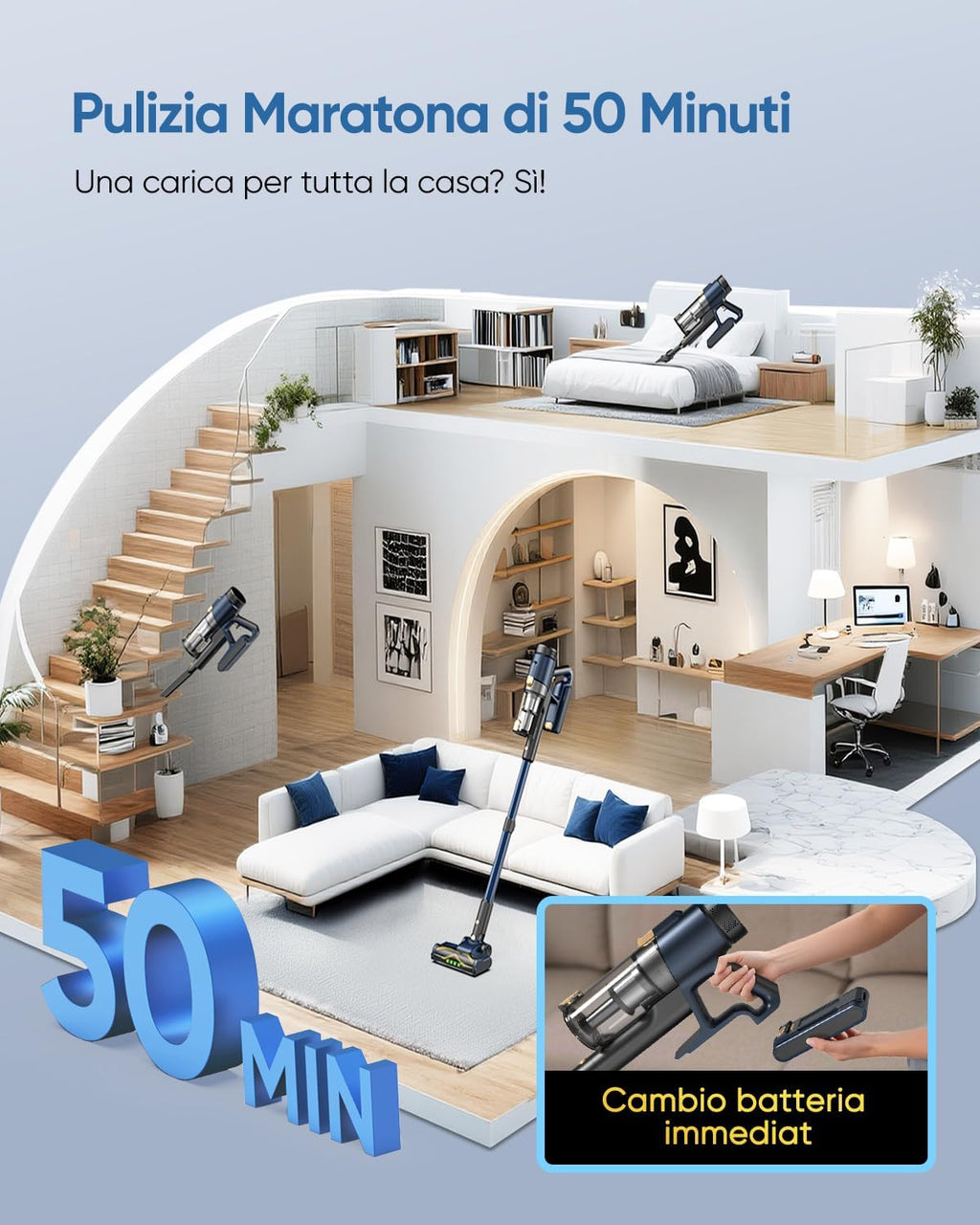 Vexilar V12 Aspirapolvere Lava pavimenti Senza Fili
