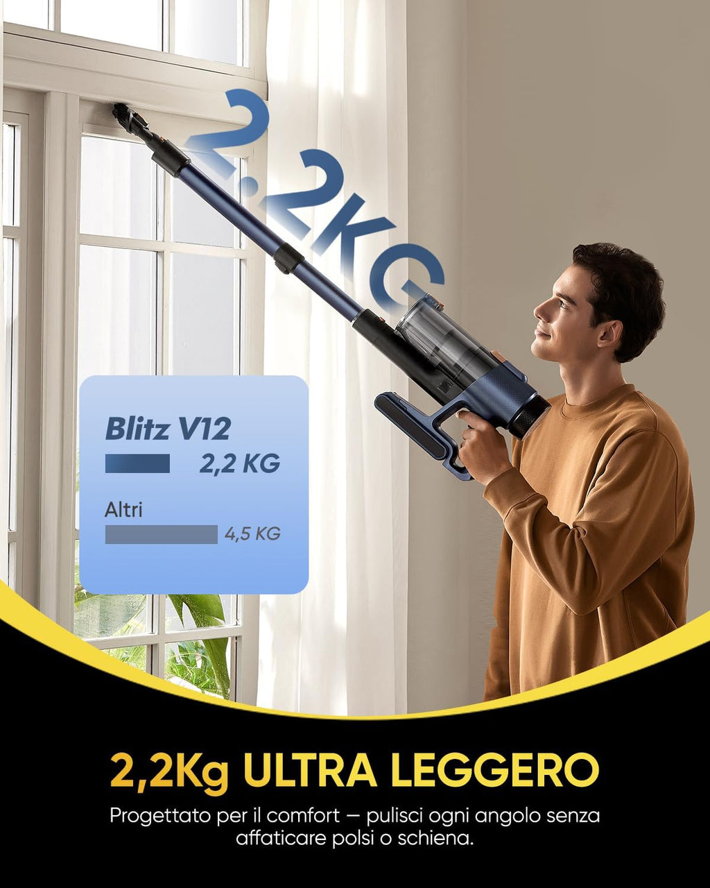 Vexilar V12 Aspirapolvere Lava pavimenti Senza Fili
