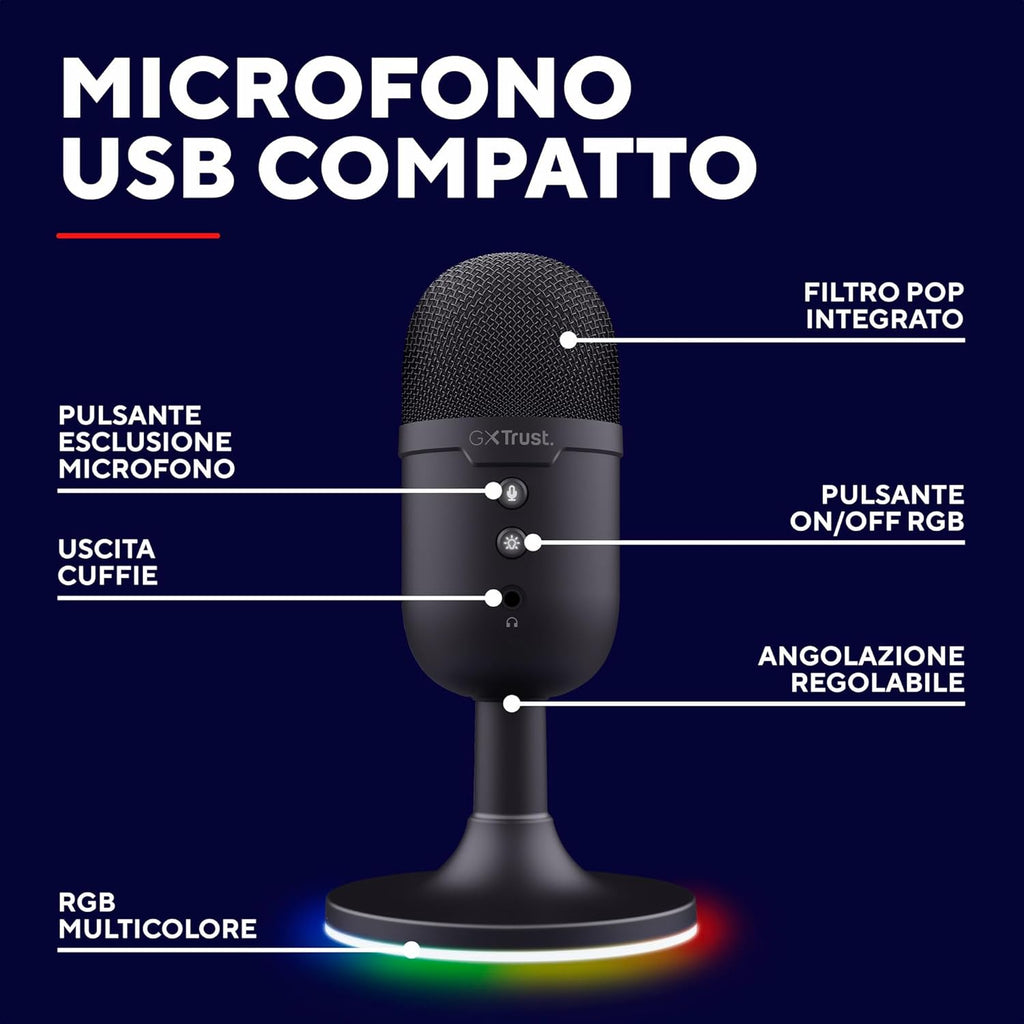 GXTrust Yami Microfono a Condensatore USB da Streaming