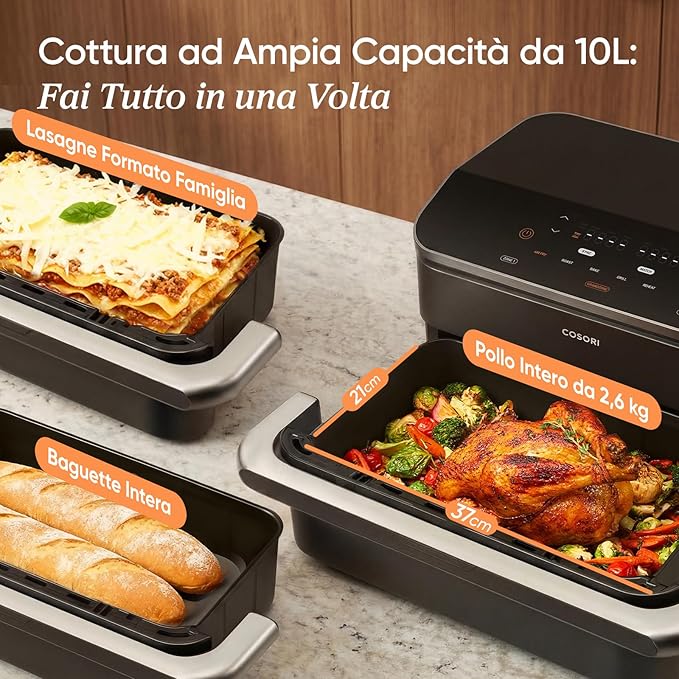 COSORI Friggitrice ad Aria 10 Litri, 7 in 1 Doppia Resistenza