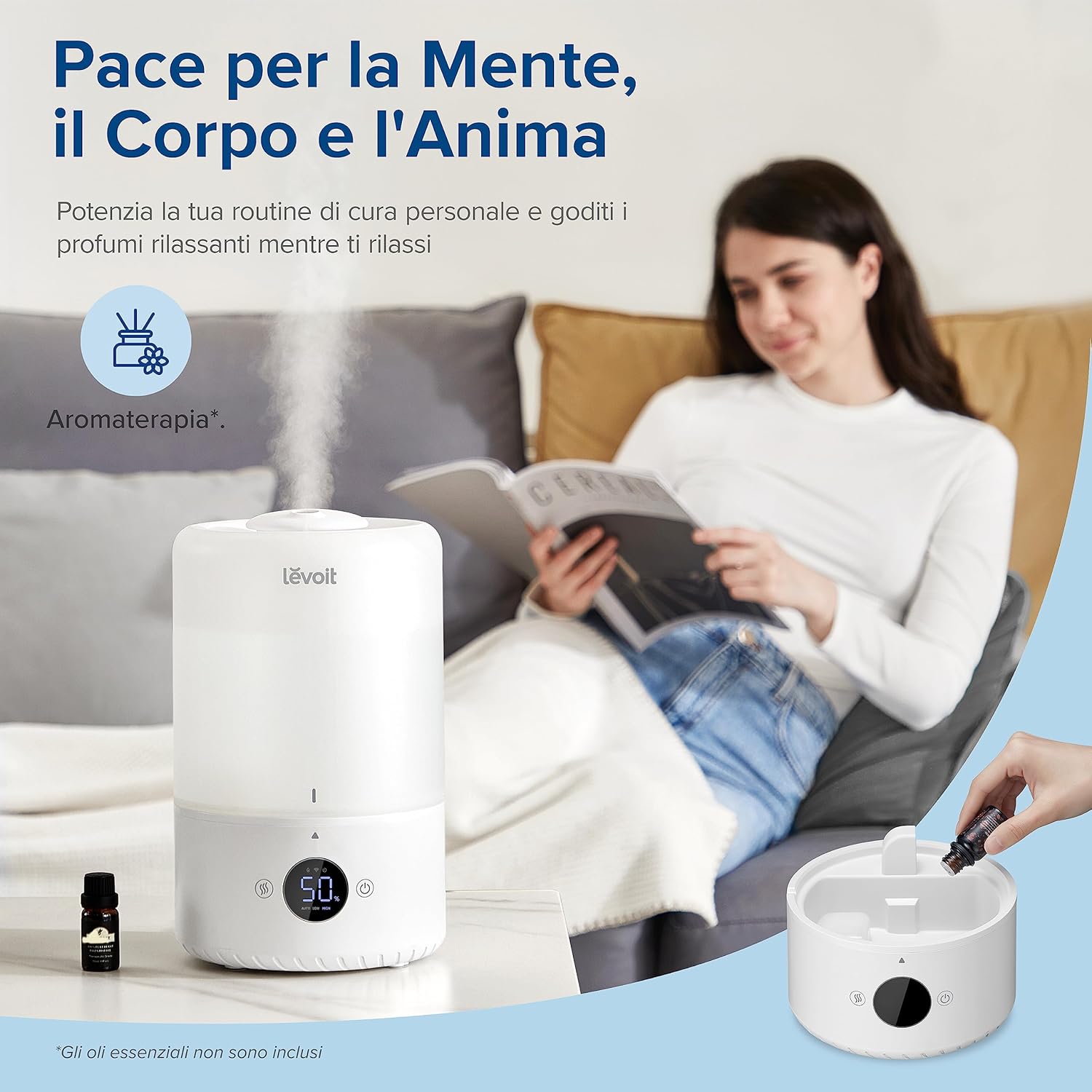 LEVOIT Umidificatore Ambiente Smart Top-Fill Dual 200S
