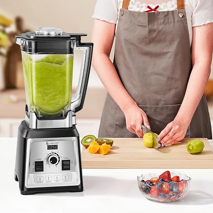 AMZCHEF Frullatore elettrico 4 Funzioni