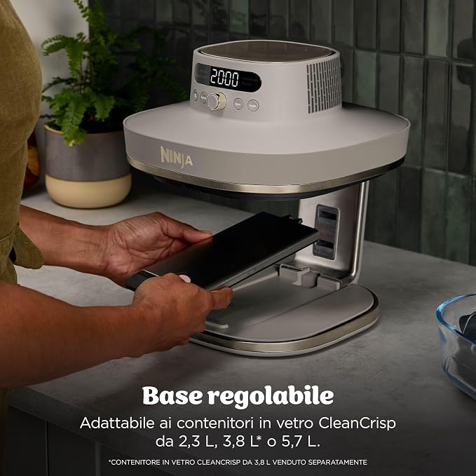 Ninja CRISPi PRO XL, Friggitrice ad Aria in Vetro, Oro Chiaro