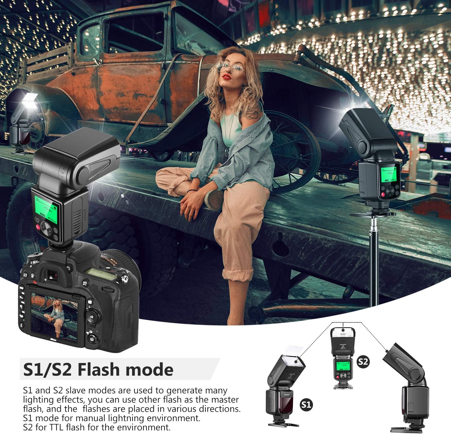 NEEWER 750II TTL Flash Speedlite con Schermo LCD