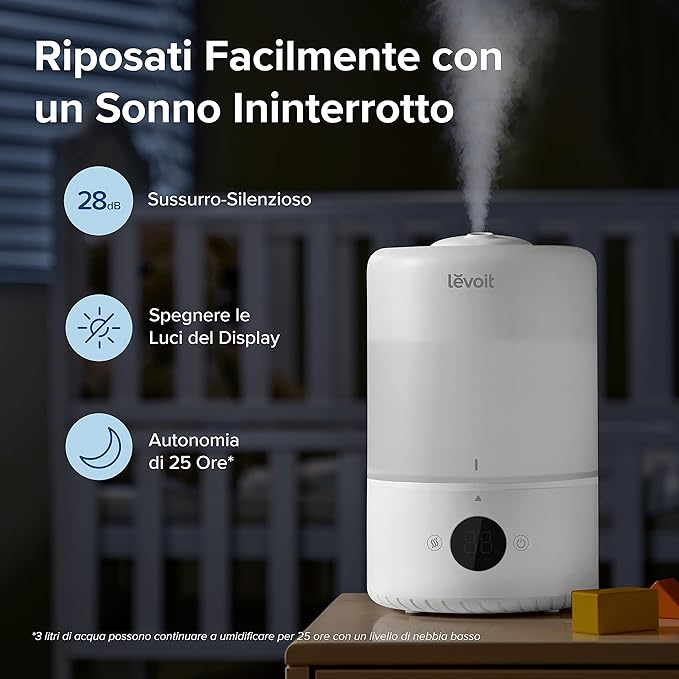 LEVOIT Umidificatore Ambiente Smart Top-Fill Dual 200S