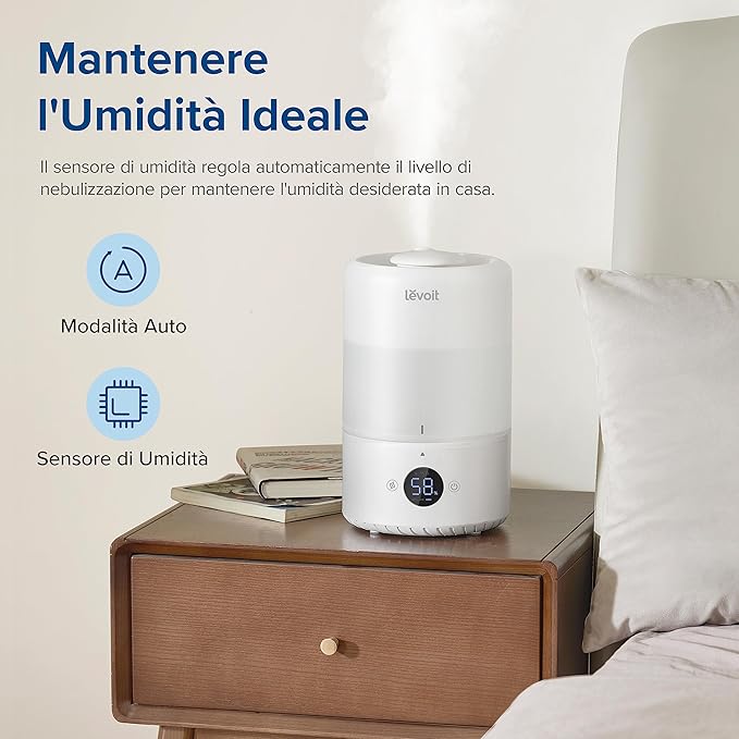 LEVOIT Umidificatore Ambiente Smart Top-Fill Dual 200S