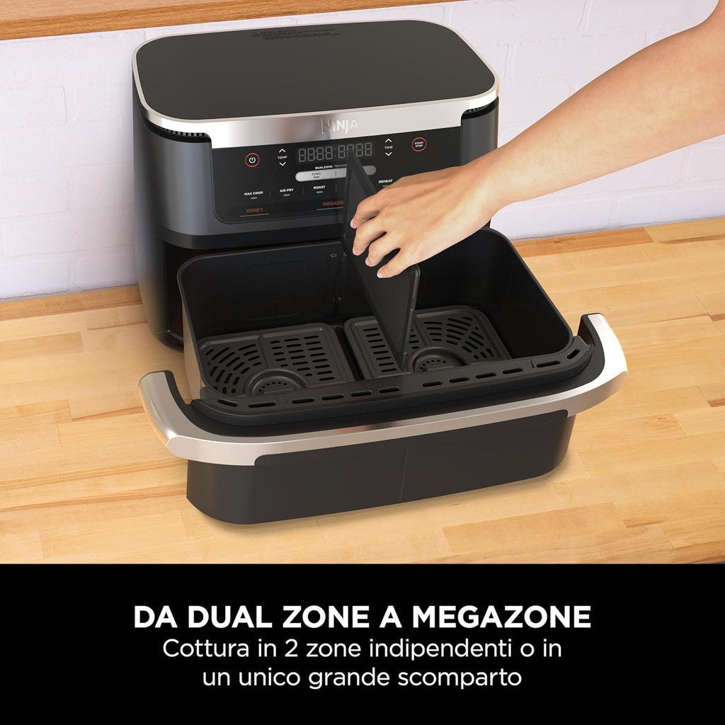 Ninja FlexDrawer Friggitrice ad aria doppio cestello, 6,6 L