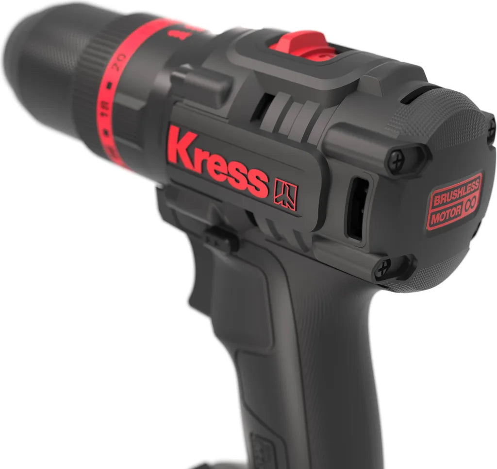 Trapano a percussione a batteria Kress 20V, 60Nm, 2*4,0Ah, caricabatterie 6A