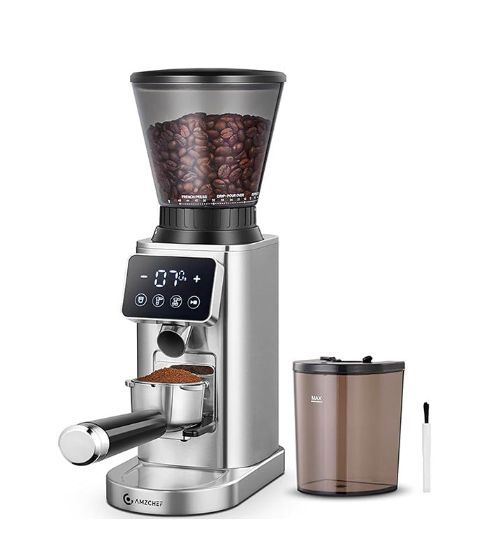 AMZCHEF Macinacaffè Elettrico con 48 Livelli di Macinatura