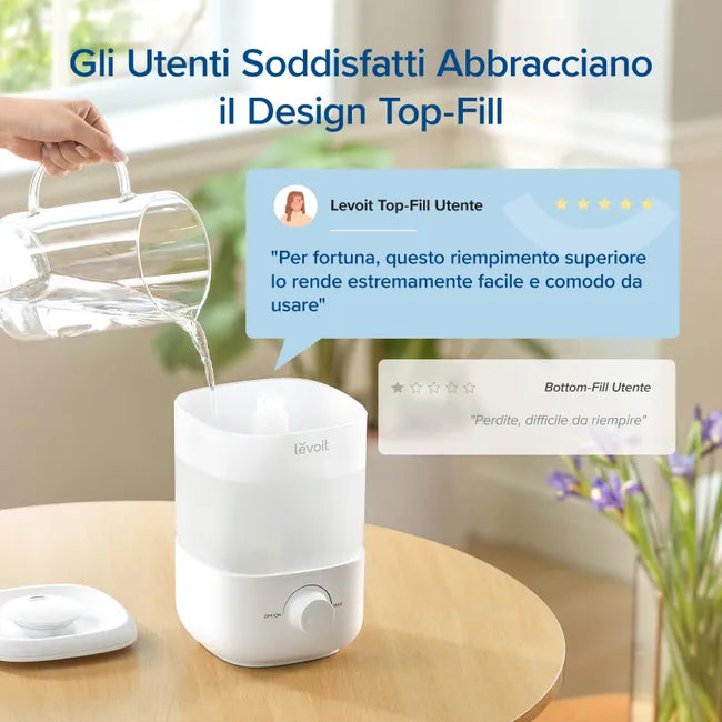 LEVOIT Umidificatore Ambiente 2,5L/25H