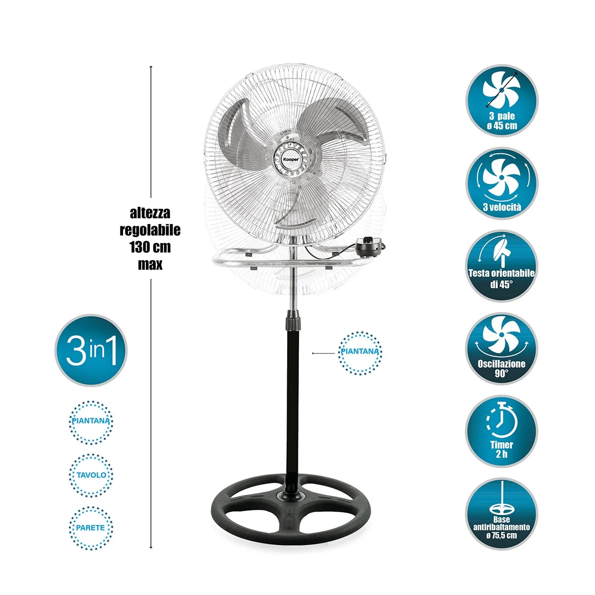 Ventilatore STAYLUX a piantana 3 in 1 “Planetarium”